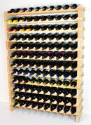 10X Bottles Beech Hardwood Modular Wine Rack Stackable (10 Bottles per Row) - sfDisplay.com