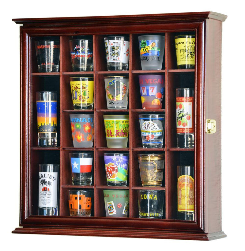 21 Shot Glass Display Case Cabinet - sfDisplay.com