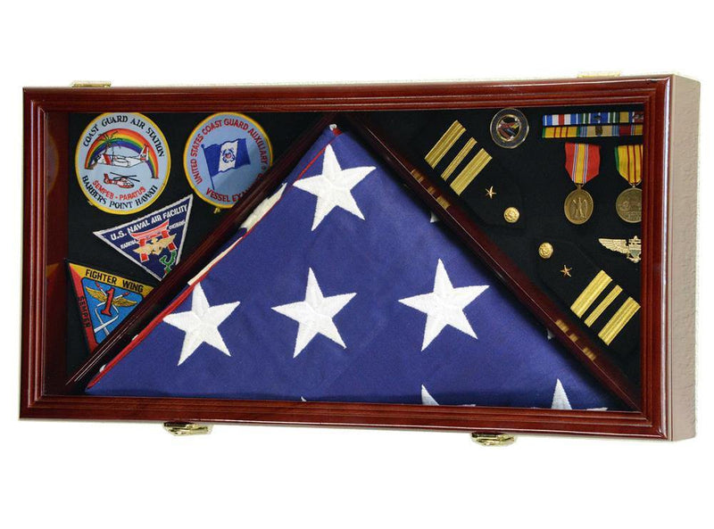 Flag and Medals Display Case Cabinet - sfDisplay.com