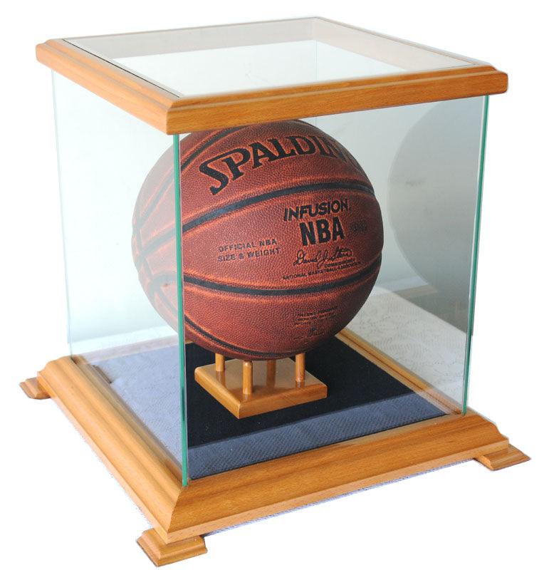 Glass Display Case (for Basketball, Soccer Ball, Football, Baseball Glove, Helmets and more)