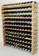 12X Bottles Beech Hardwood Modular Wine Rack Stackable (12 Bottles per Row) - sfDisplay.com