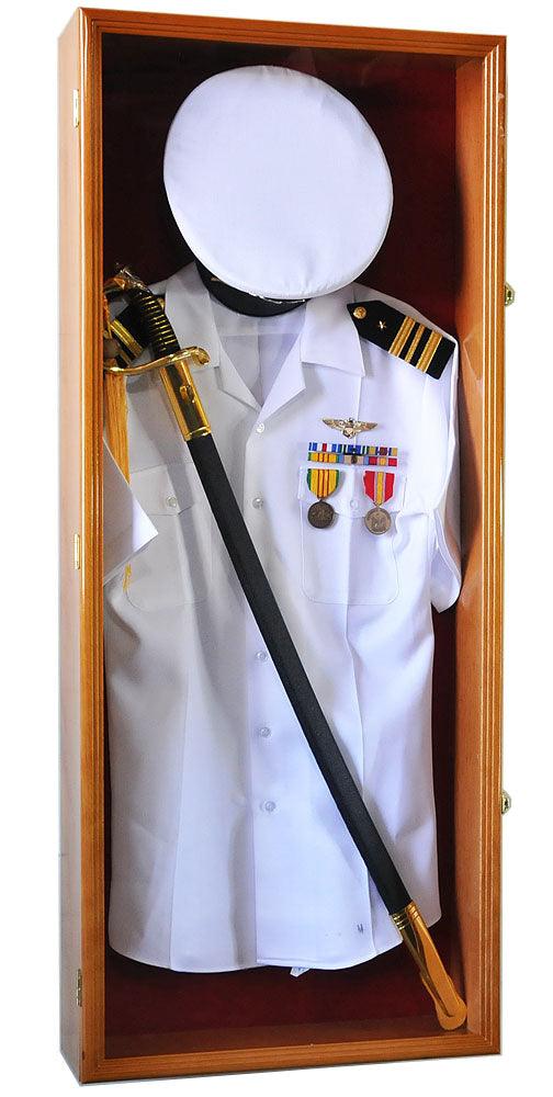 Military Shadow Box Display Case Cabinet