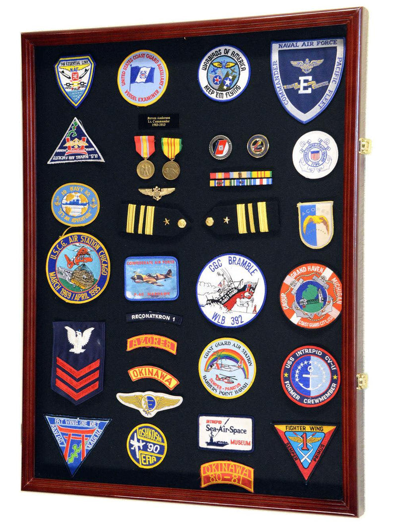 XL Military Medals, Pin, Patches, Badges, Ribbon, Insignia, Buttons, Flag Display Case Cabinet